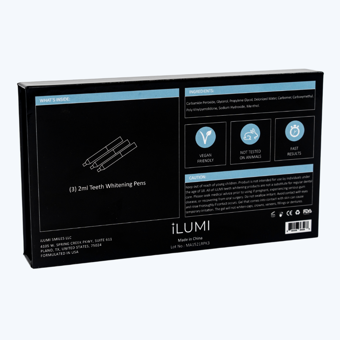 New iLUMI Carbamide Peroxide Gel Teeth Whitening Refill Pens